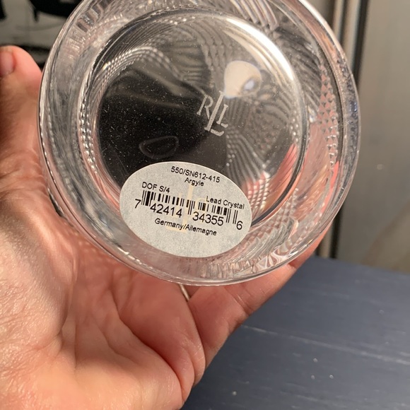 Pair of Ralph Lauren Leaded Crystal Double Old Fashioned Glasses - Argyle - Picture 11 of 15